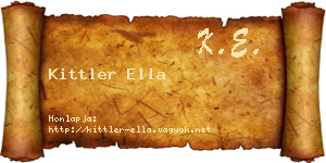 Kittler Ella névjegykártya
